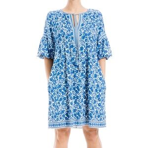 Max Studio Blue and White Floral Dress